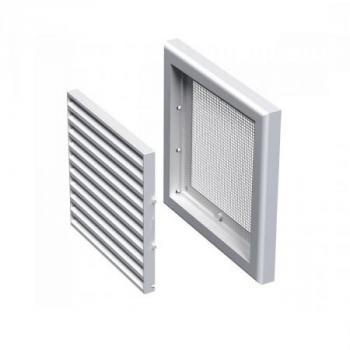 НАШ ВЕНТ Решетка разъемная 154х154мм (MB 100c) с москит. сеткой, пластик, белая